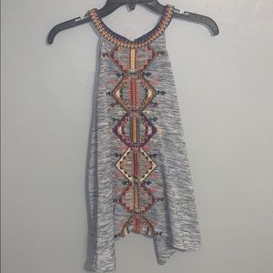 Aztec print halter tank top
